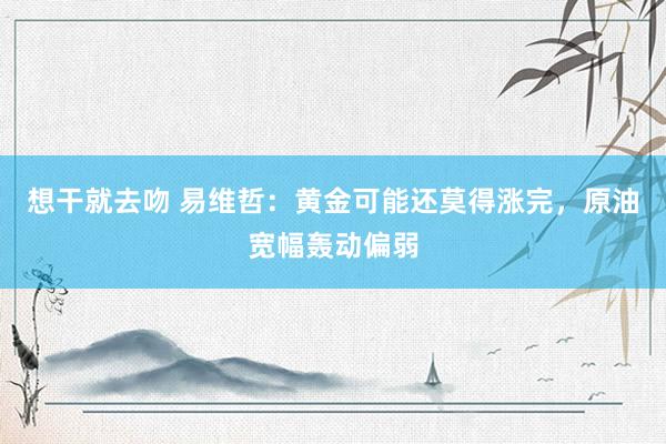 想干就去吻 易维哲：黄金可能还莫得涨完，原油宽幅轰动偏弱